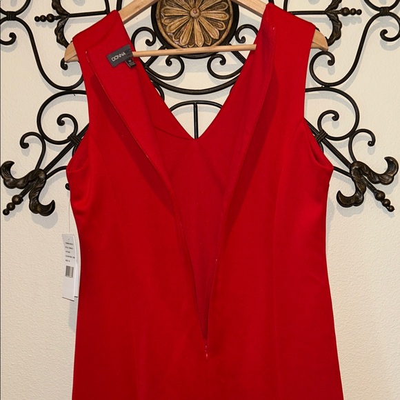 DONNA RICCO RED RUFFLE FITTED DRESS RED NWT SIZE 10 - Picture 7 of 8